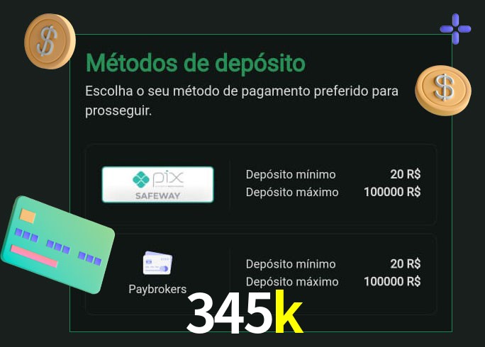 O cassino 345k oferece uma grande variedade de métodos de pagamento